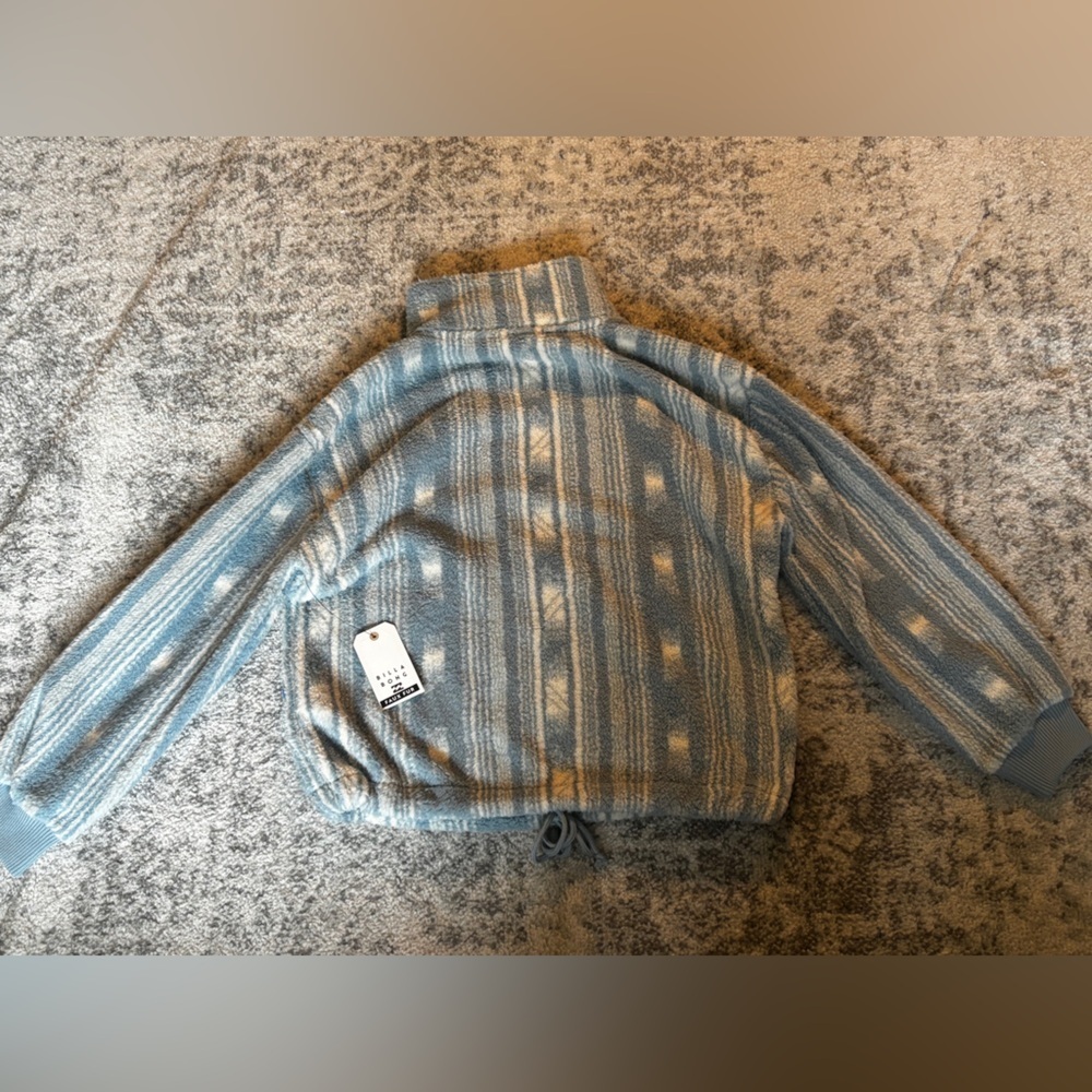 NWT Billabong Time Off Fleece Pullover Blue White Size: Medium - Picture 4 of 7